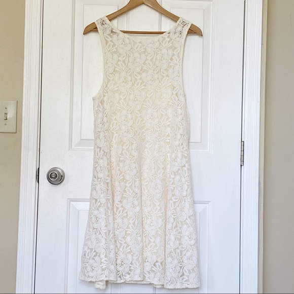 Free People Miles of Lace Ivory Tank Swing Dress L - Picture 3 of 12